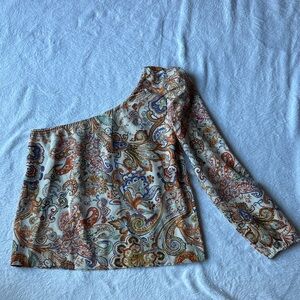 Paisley One-Shoulder Top